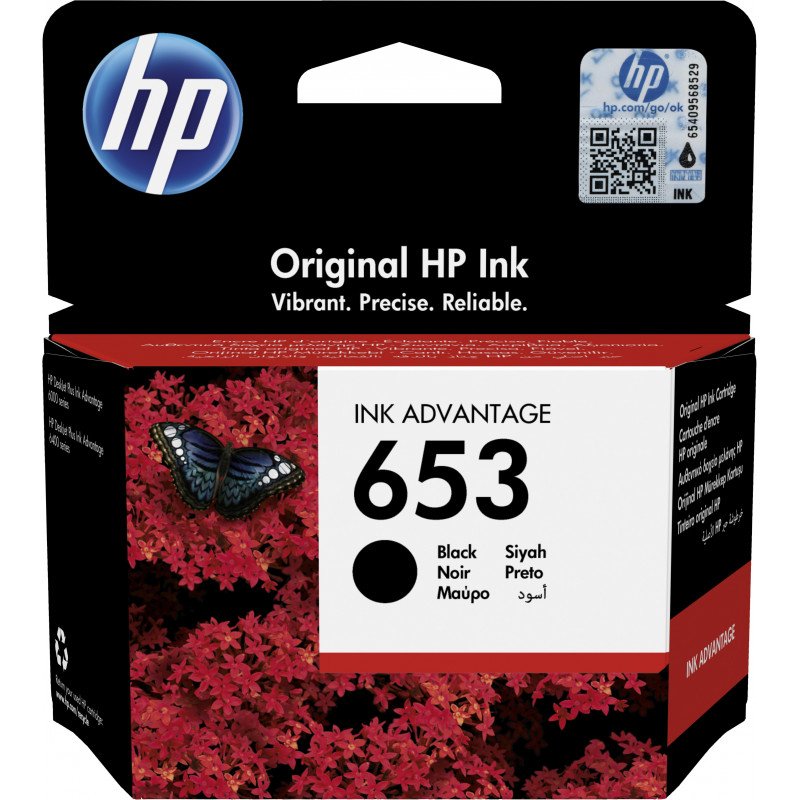Cartouche d'encre HP N° 653 noir Original Advantage (3YM75AE) Cartouche d'encre HP N° 653 noir Original Advantage (3YM75AE)
