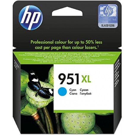 Cartouche d'encre HP N° 951 XL Cyan Original (CN046AE)