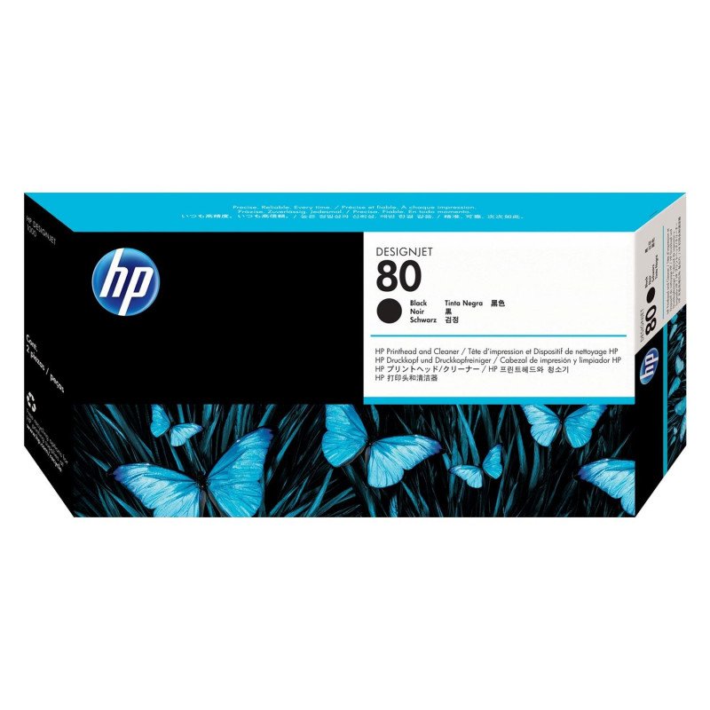 HP N° 80 Noir DesignJet Tête d'impression et nettoyeur (C4820A)