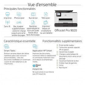 Imprimante jet d'encre HP OfficeJet Pro 9020 Multifonction (1MR78B)