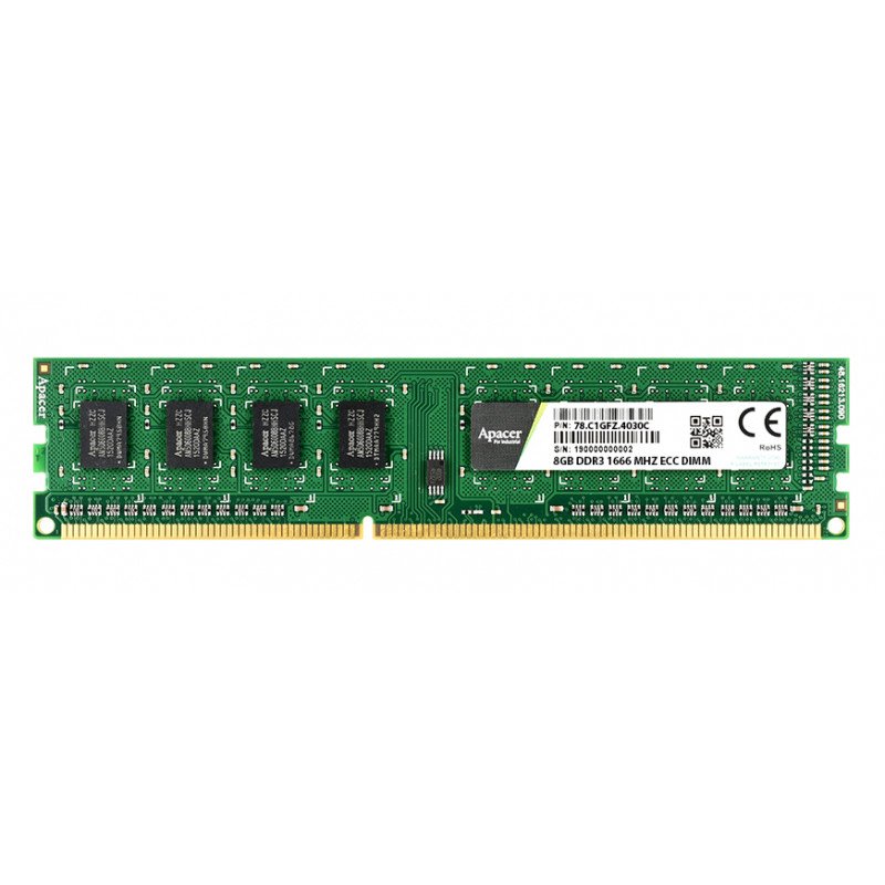 APACER DDR3 8GB 1666 MHZ ECC DIMM (AP-78.B1GFZ.4020C) APACER DDR3 8GB 1666 MHZ ECC DIMM (AP-78.B1GFZ.4020C)