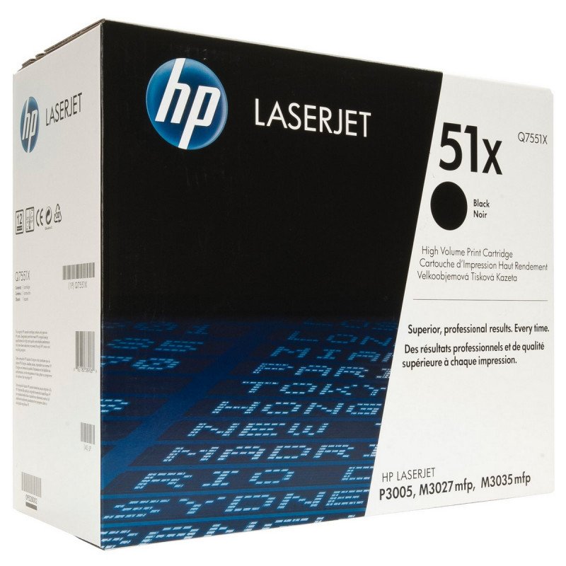 Toner HP 51X High Yield Black Original LaserJet  Cartridge Q7551X