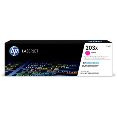 Toner HP 203X Magenta LaserJet  Cartridge  2,500  CF543X