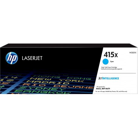 Toner HP 415X  High Yield Cyan Original LaserJet  Cartridge 6000 Pages W2031X