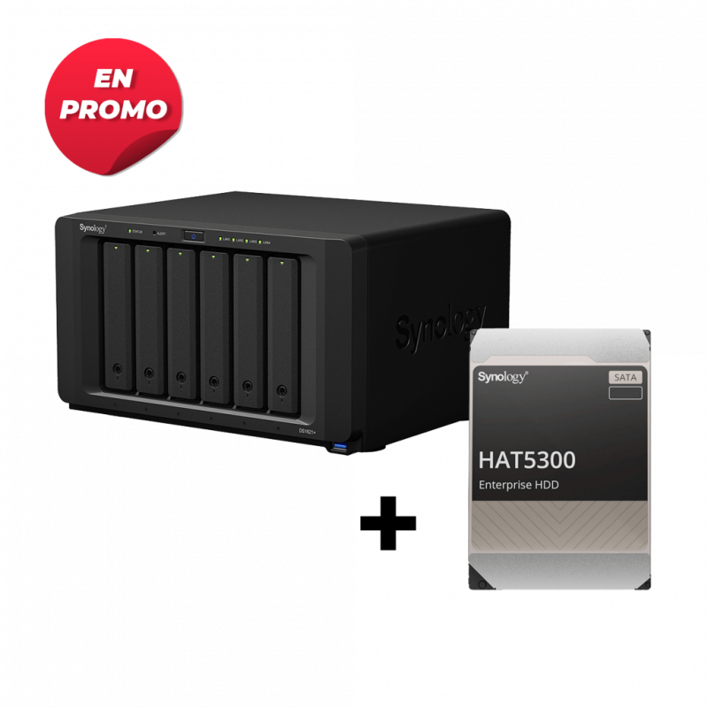 Pack Serveur NAS SYNOLOGY DiskStation DS1621plus + 2*4TB HDD (DS5585) Pack Serveur NAS SYNOLOGY DiskStation DS1621plus + 2*4TB HDD (DS5585)