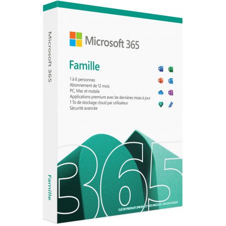 Microsoft 365 famille Français Abonnement 1 an  (6GQ-01574)