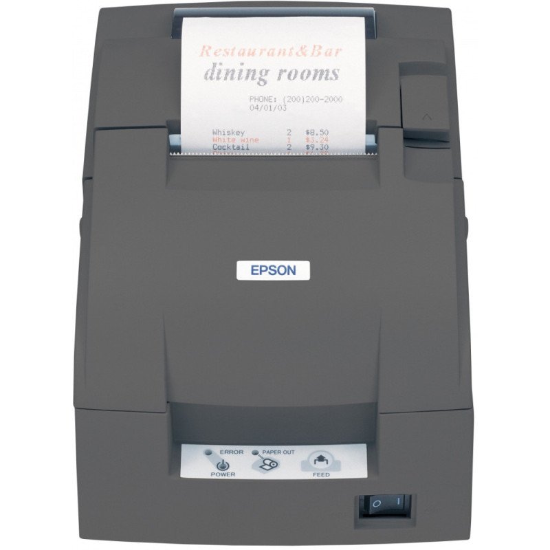 Imprimante ticket à impact Epson TM-U220B USB noire avec alimentation (C31C514057A0)
