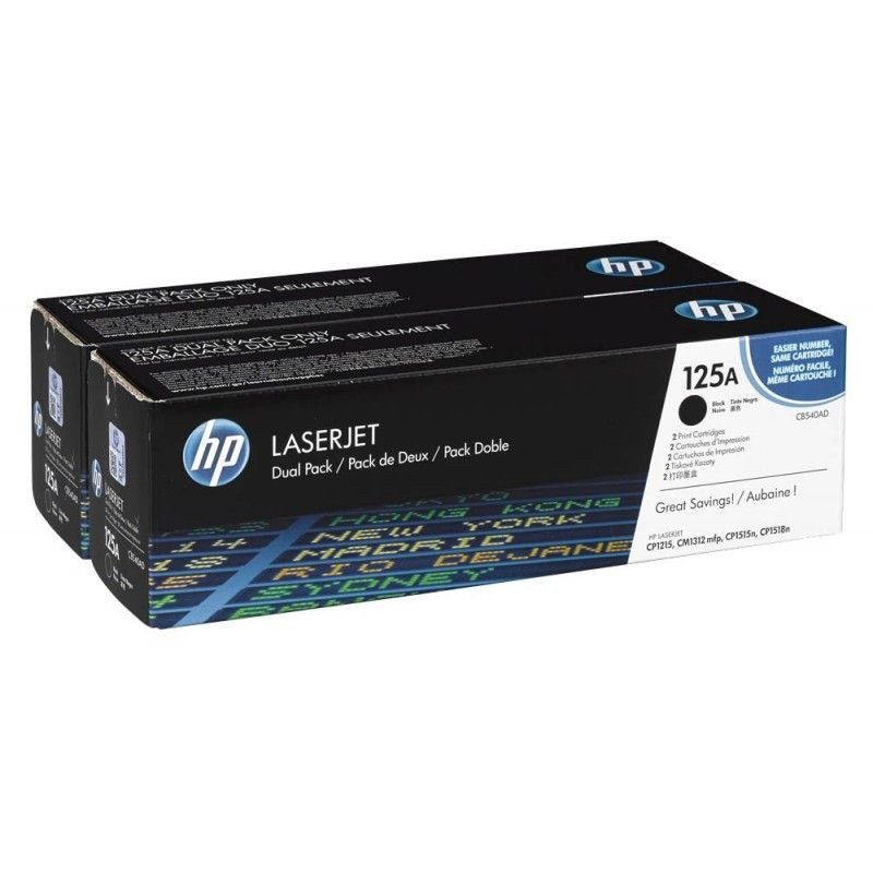 Toner HP 125A 2-pack Black Original LaserJet Cartridges CB540AD