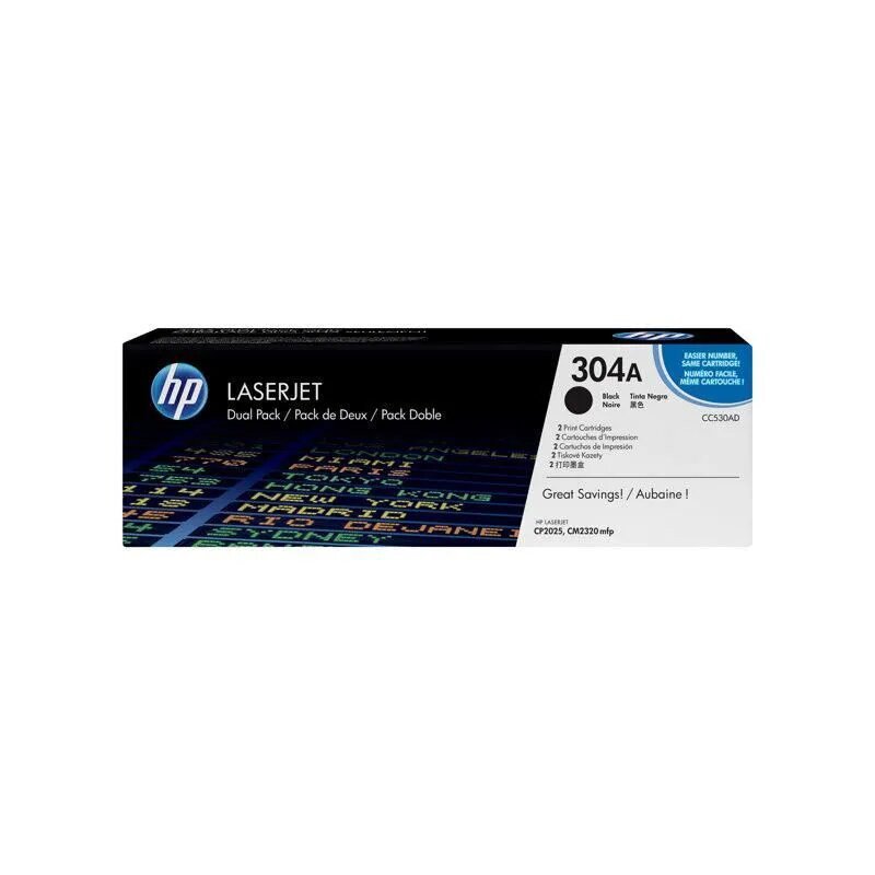 Toner HP 304A 2-pack Black Original LaserJet  Cartridges CC530AD