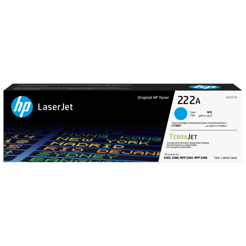 HP 222A Cyan Original LaserJ Toner (W2221A)