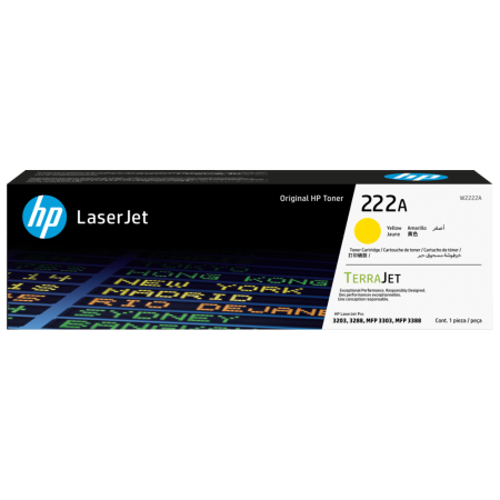 HP 222A Yellow Original LaserJ Toner (W2222A)