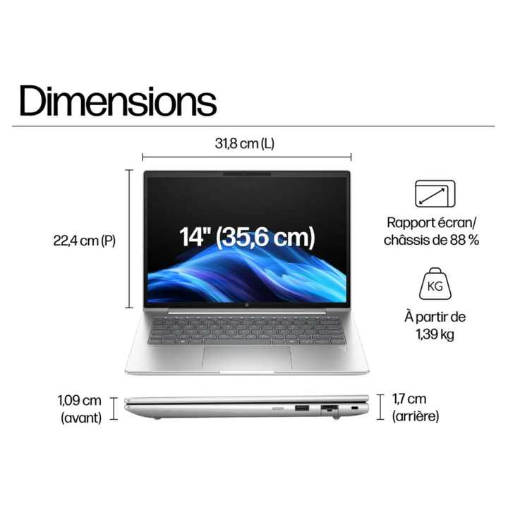 HP ProBook 4 G1i 14 Ultra 7-255U 14''(CW5W4EA) | Maroc